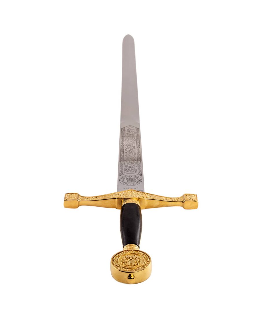 Der goldene Schwertgriff von Excalibur.