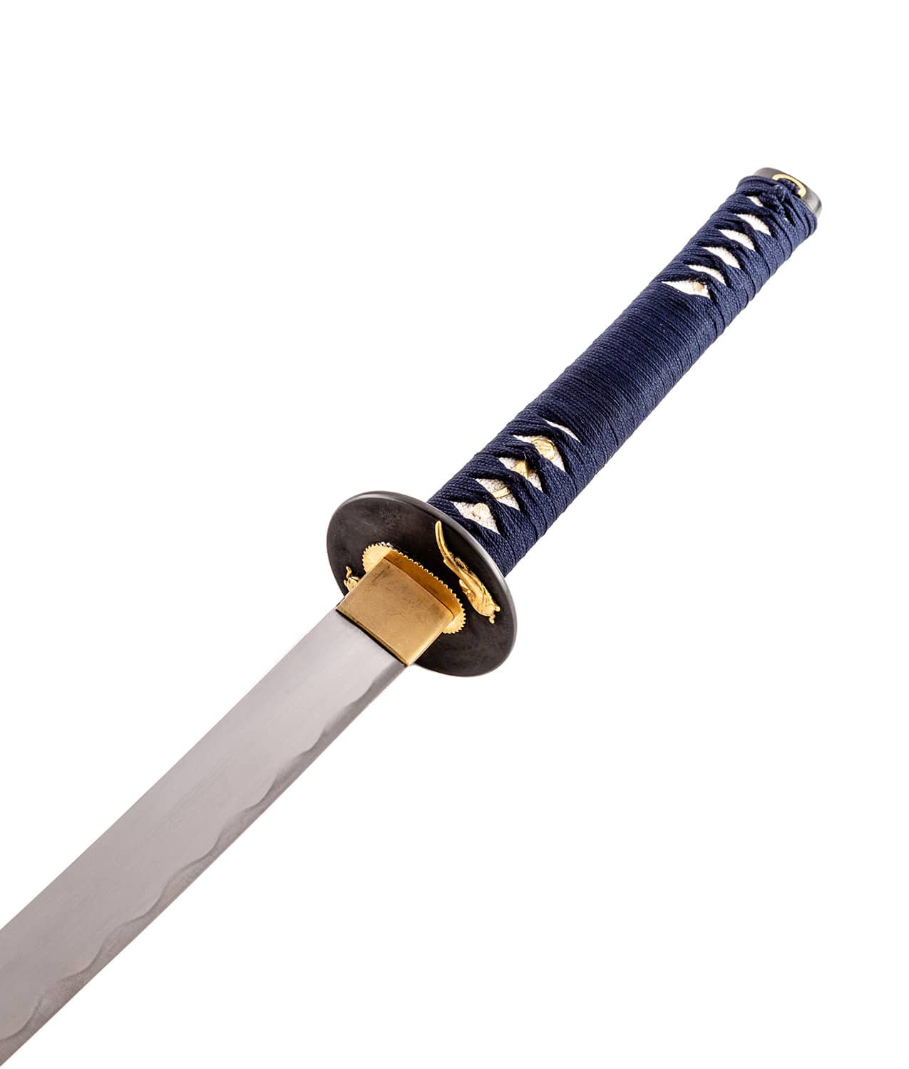Der blaue Griff des John Lee Imori Katana.