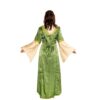 Edles Mittelalterkleid mit Kapuze zum Schnüren in natur-grün
