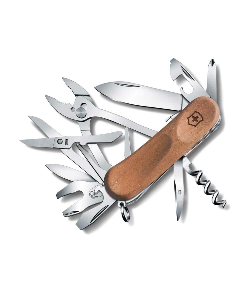Victorinox Evo Wood S557 Walnussholz geöffnet