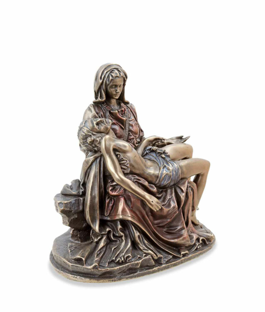 Pieta - Maria mit Jesus bronziert rechte Seite