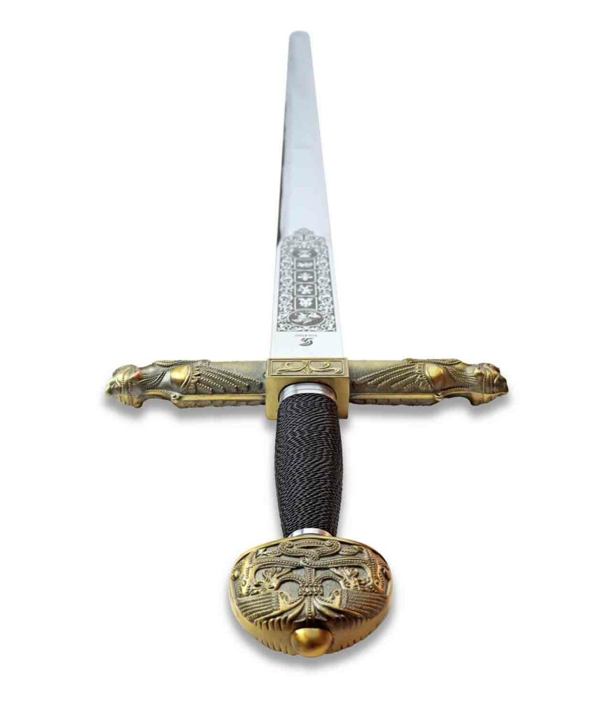Das Schwert von Karl des Großen der Firma Gladius vom Knauf zum Ort.